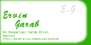 ervin garab business card